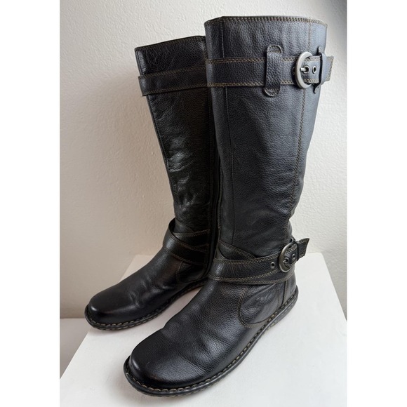 Conceptual Subculture Shoes - B.O.C Born Concept Austin Black Leather Knee High Riding‎ Boots Womens Size 8/39